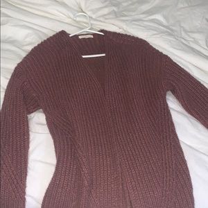 Maroon sweater cardigan